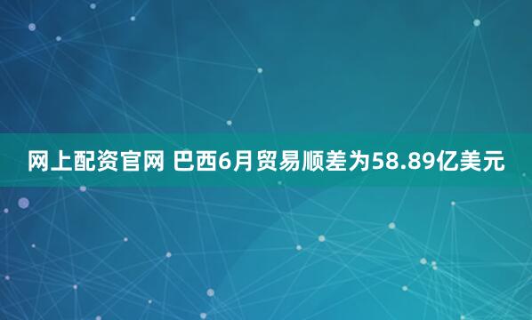 网上配资官网 巴西6月贸易顺差为58.89亿美元