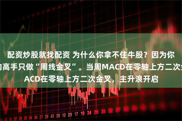 配资炒股就找配资 为什么你拿不住牛股？因为你只看日线！真正的高手只做“周线金叉”。当周MACD在零轴上方二次金叉，主升浪开启